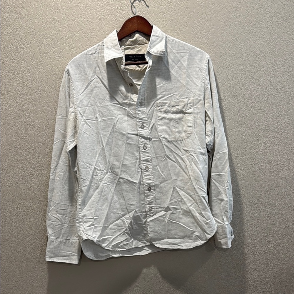 Rag & Bone Men's Cream Button Down Shirt